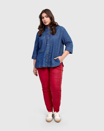 alembika-serpent-iconic-stretch-jeans-red-damen-mid-rise-slim-hose image 8