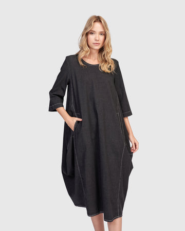 alembika-liberty-oversized-cocoon-dress-black-denim-jeanskleid image 4