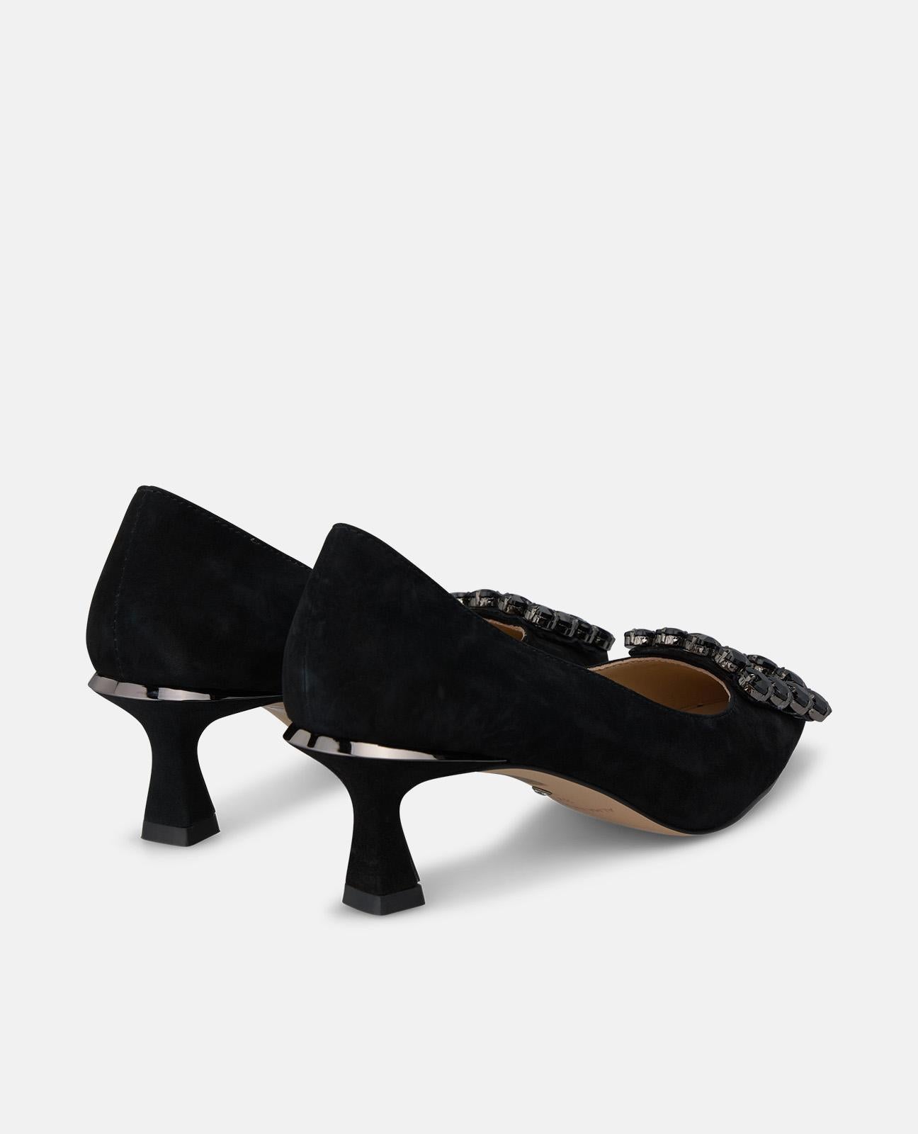 alma-en-pena-alfa-64151-wildleder-pumps-schwarz-mit-schmuck-schnalle image 3