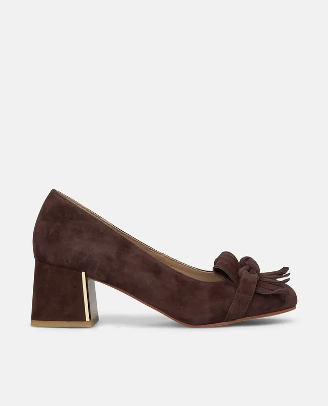 alma-en-pena-fransen-pumps-aus-wildleder-braun-mit-blockabsatz-5-5-cm image 1