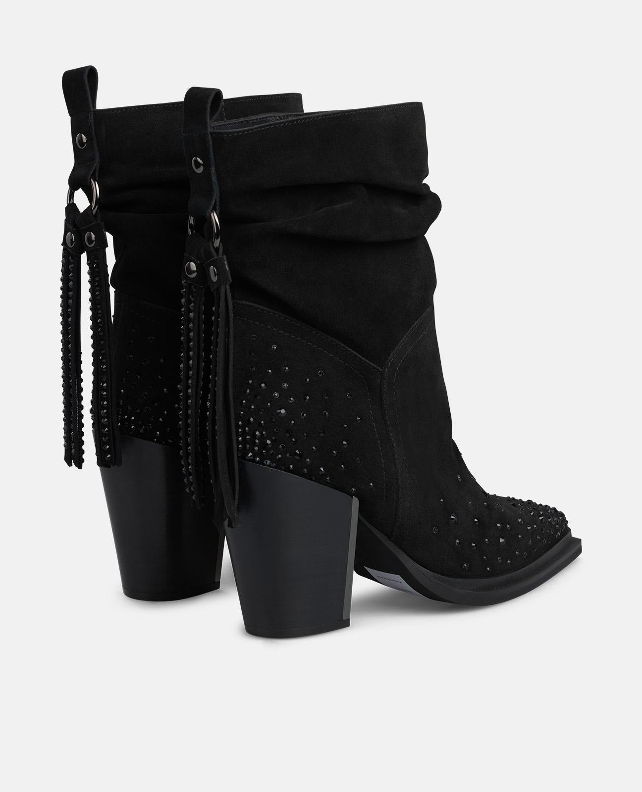 alma-en-pena-stiefelette-fransen-strass-schwarz-9-5-cm image 3