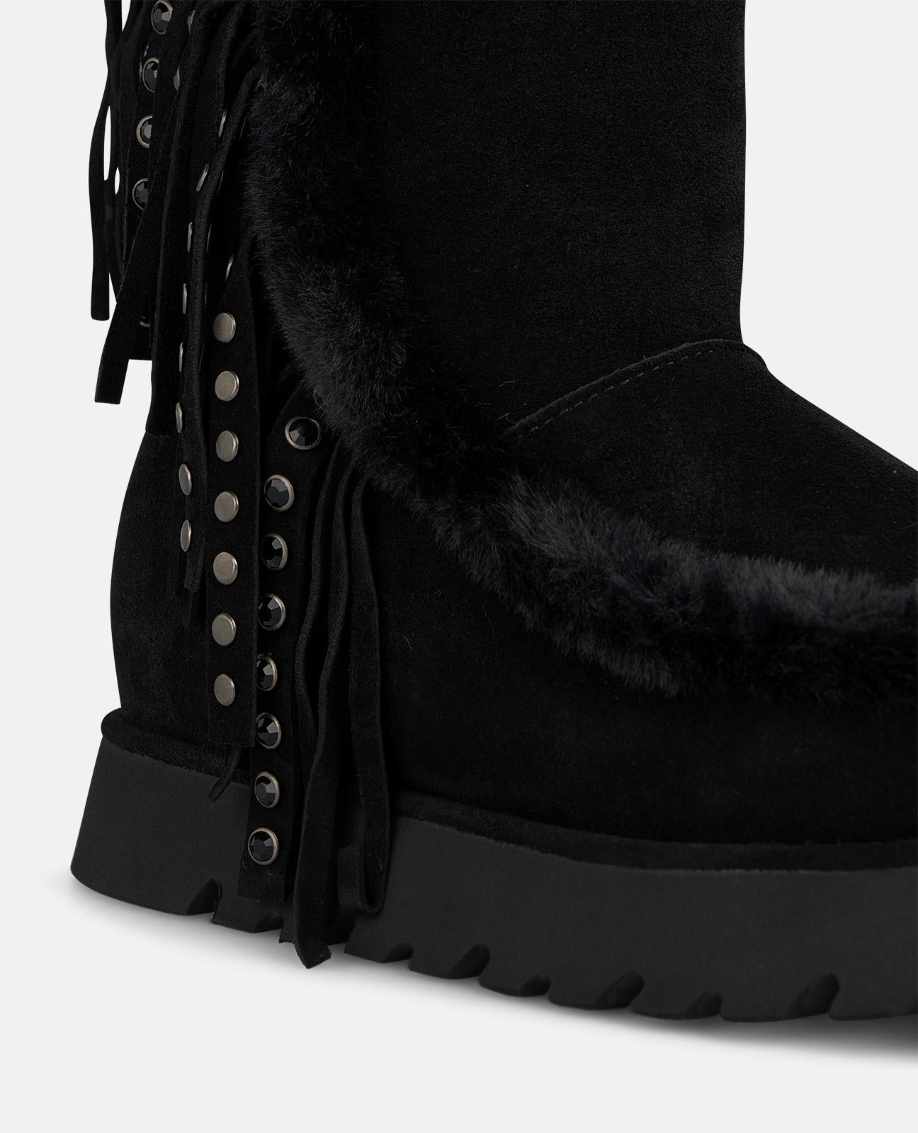 alma-en-pena-apres-ski-bootie-schwarz-suede-mit-fransen-3-cm image 4