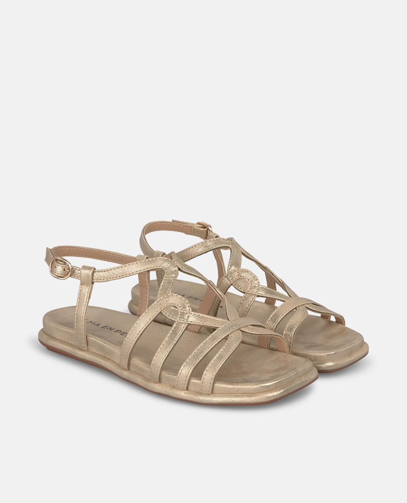 alma-en-pena-alfa-63595-t-riemen-sandalen-flach-strass-dorado-plateau-2-cm image 2