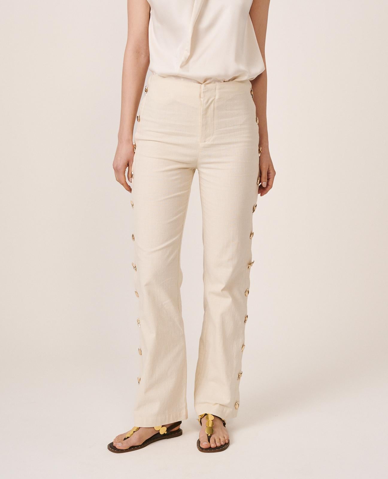 alma-en-pena-flare-pants-damen-wei-seitliche-wellendetails-s image 5