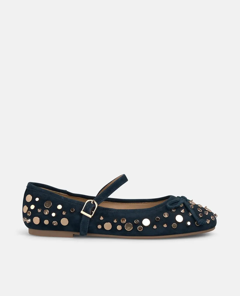 alma-en-pena-ballerina-lazo-tachas-damen-ballerina-dunkelblau-0-8-cm image 1