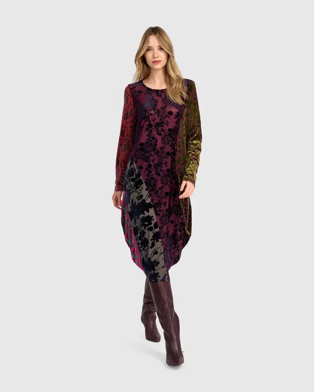 alembika-duchess-draped-kleid-jewel-multi-midi image 1