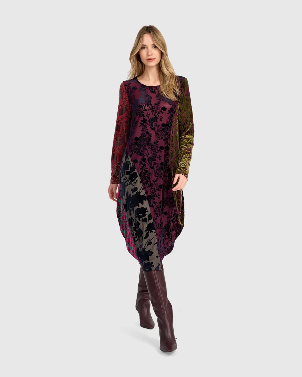 alembika-duchess-draped-kleid-jewel-multi-midi image 1