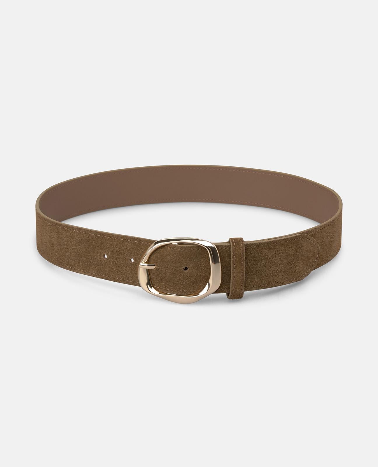 alma-en-pena-belt-with-round-buckle-4-cm-lederg-rtel-braun-runde-schnalle image 1