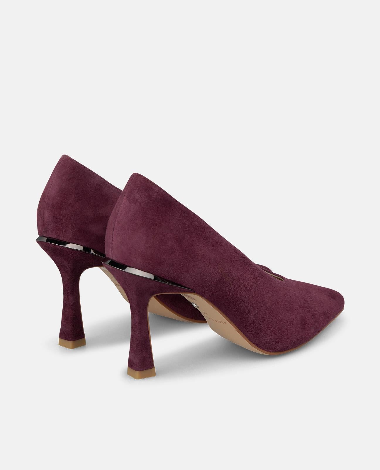 alma-en-pena-suede-pumps-bordeaux-mit-spitze-und-8-cm-absatz image 3