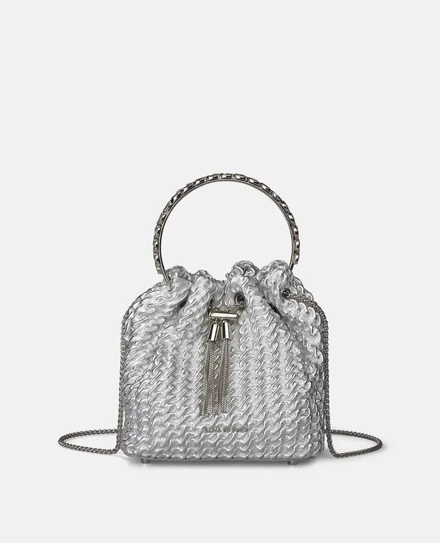 alma-en-pena-clutch-candy-silber-kroko-pr-gung-strassgriff-mit-kette image 1