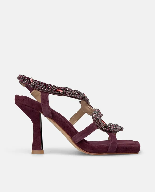 alma-en-pena-riemchensandale-bordeaux-snake-strass-9-cm image 1
