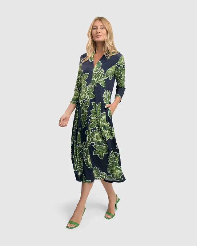 alembika-island-cocoon-dress-royal-green-damen-jersey-kleid image 1
