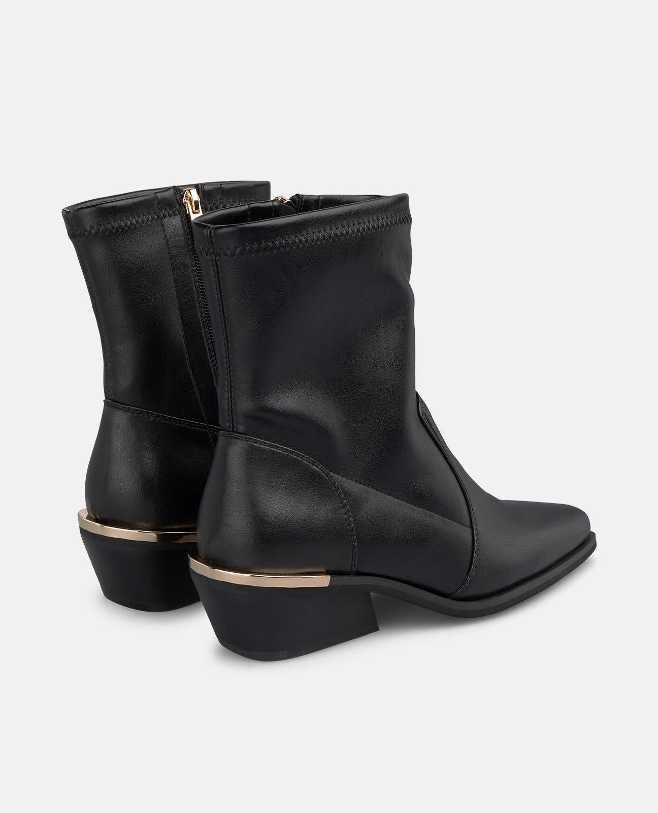 alma-en-pena-damen-stiefeletten-schwarz-leder-optik-blockabsatz-4-5-cm image 3