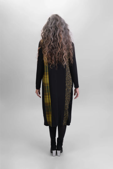 alembika-misto-midikleid-plaid-samt-jersey-mit-taschen image 7