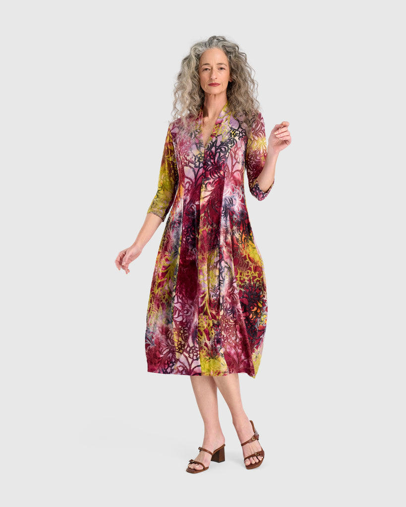 alembika-confetti-cocoon-dress-damen-kleid-raspberry-gold image 1