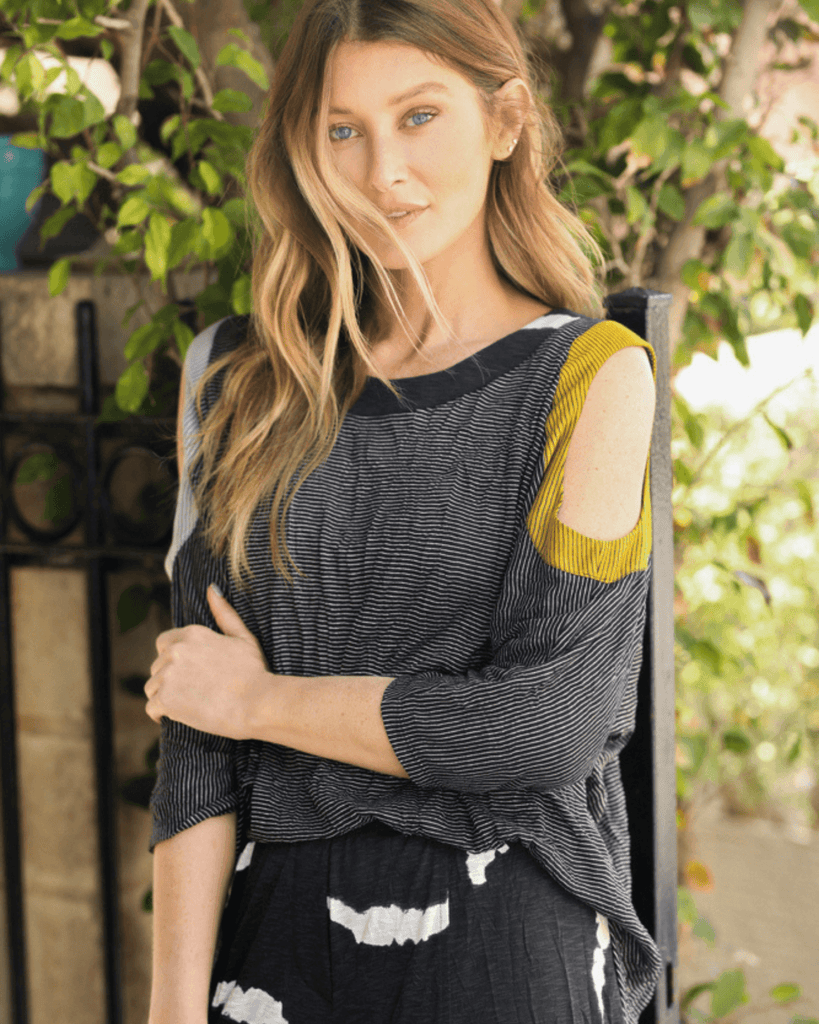 alembika-cool-cutout-crinkle-top-schlupfoberteil-stripe image 1