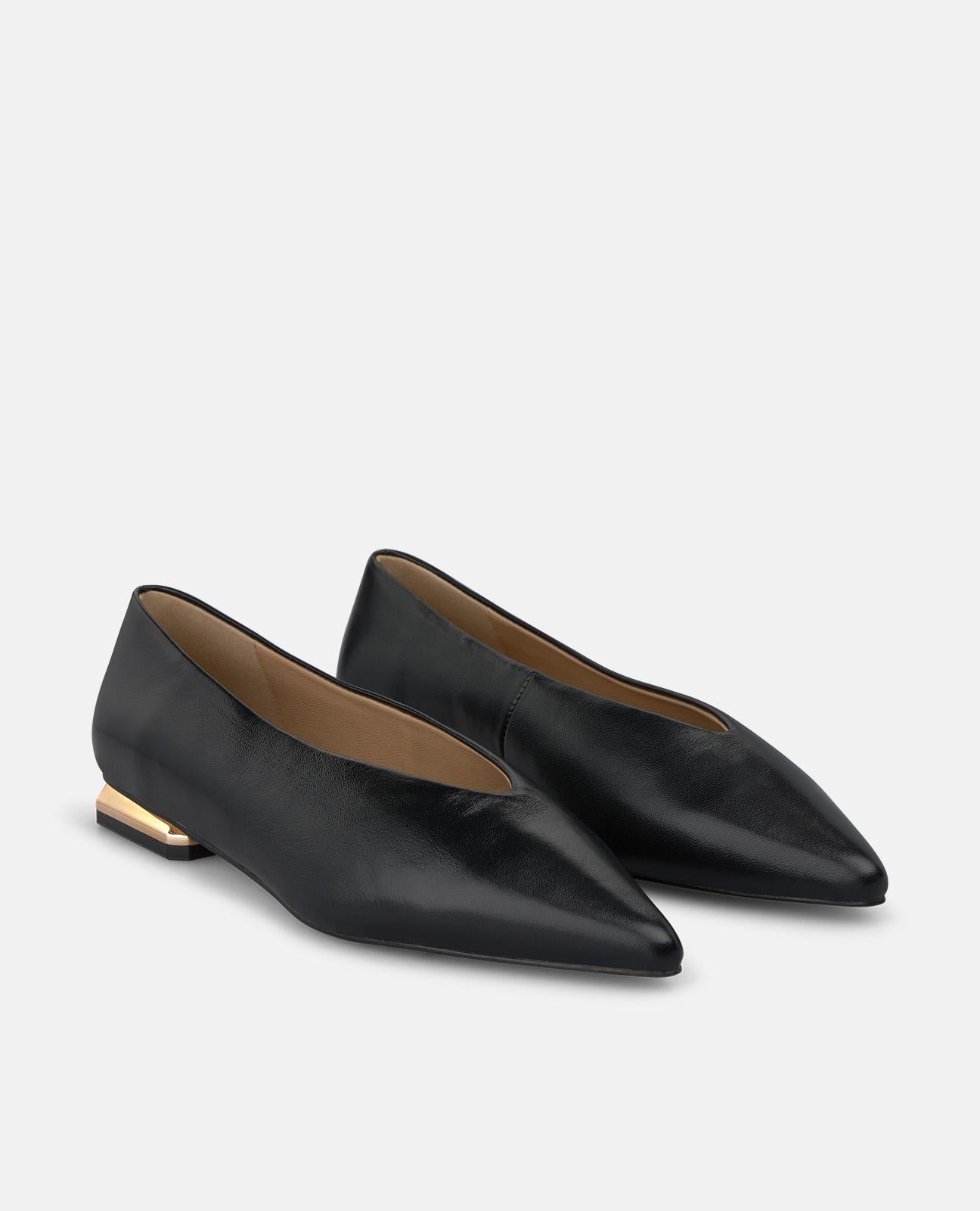 alma-en-pena-leder-ballerina-schwarz-mit-absatz image 2