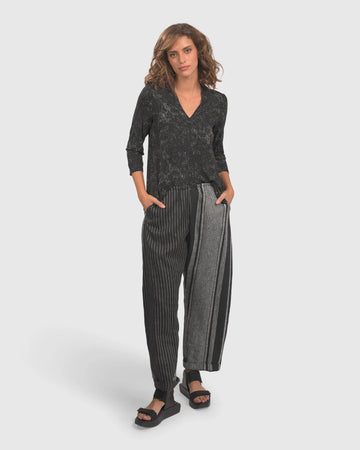 alembika-melange-flat-front-trousers-stripe-leinenhose image 2