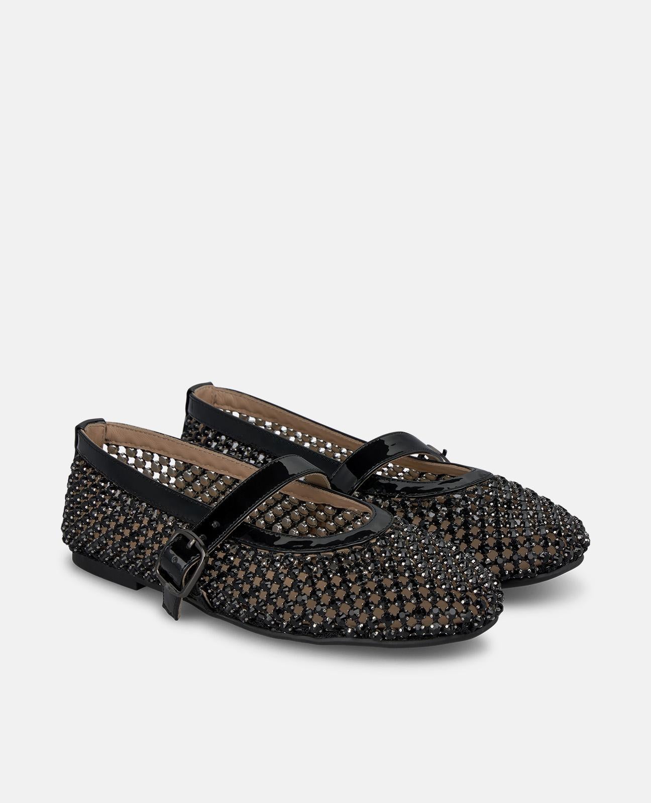 alma-en-pena-ballerinas-schwarz-strass-mit-schnalle image 2