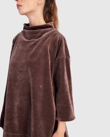 alembika-everyday-velvet-trapeze-top-sepia image 3
