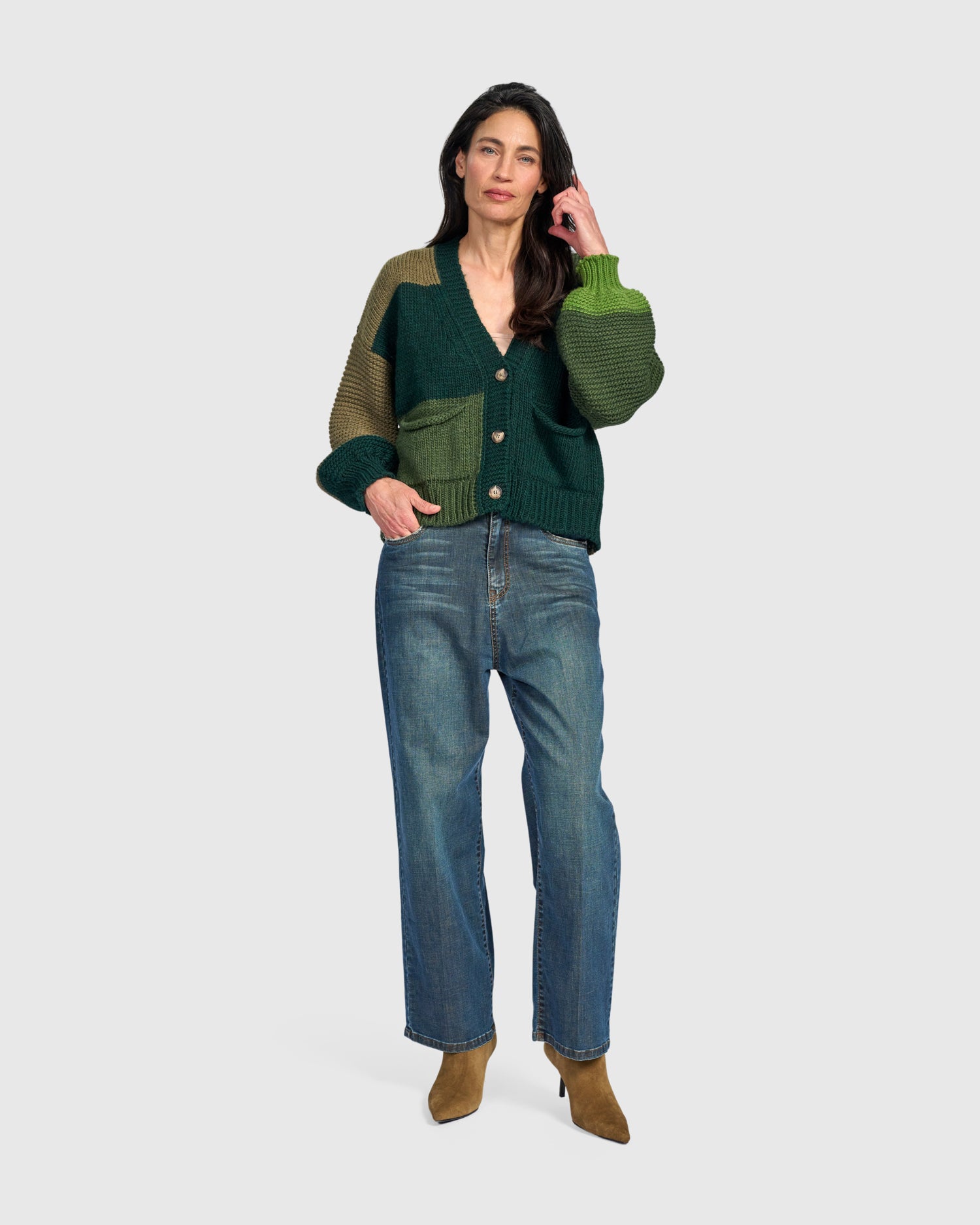 alembika-carnival-chunky-cardigan-pine-damen-strick-cardigan image 7
