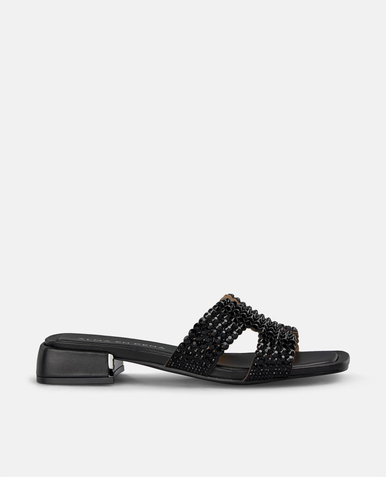 alma-en-pena-flat-jewel-sandal-flache-sandale-schwarz-mit-strass image 1