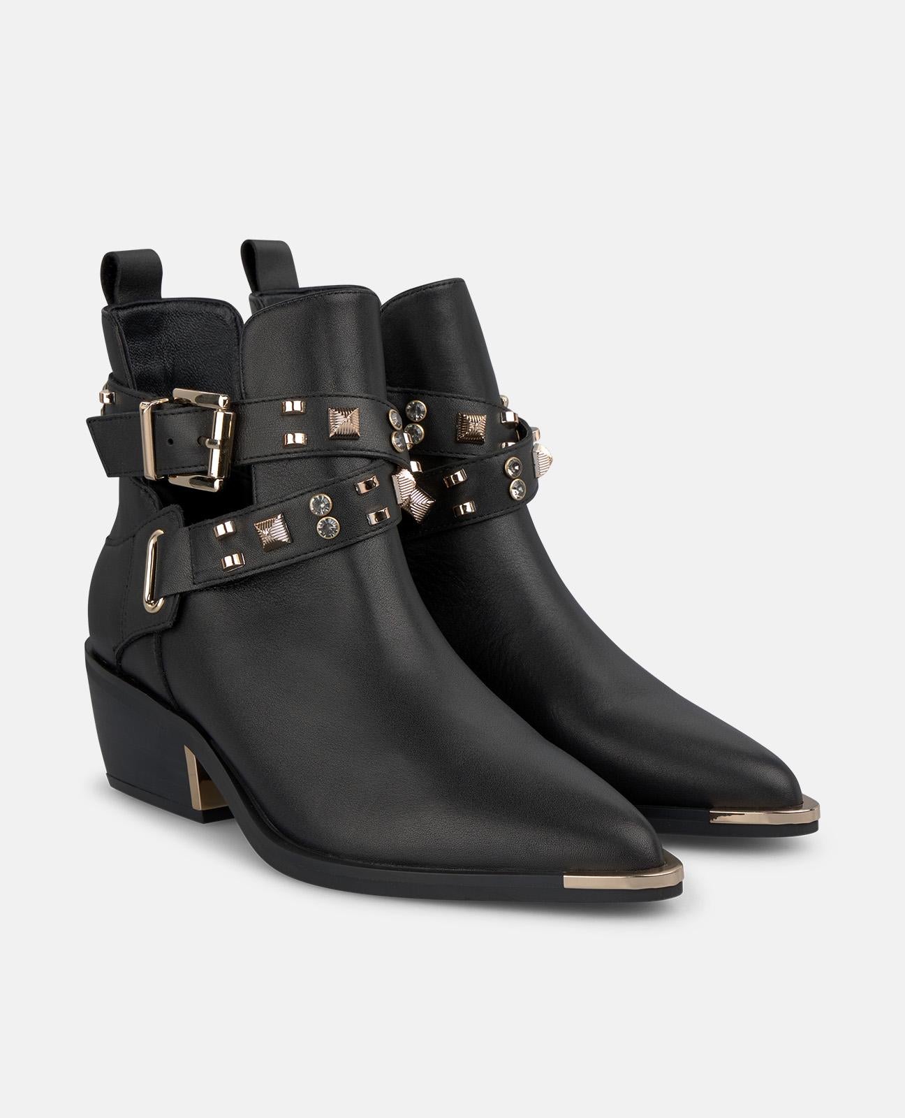 alma-en-pena-flat-bootie-schwarz-schlitz-4-5-cm image 2