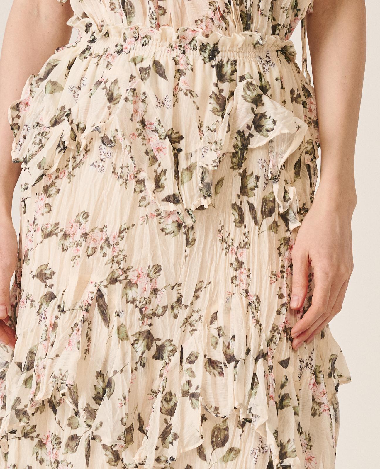 alma-en-pena-flowy-midi-rock-gr-n-blumen-elastikbund image 4