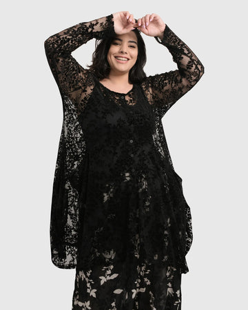 alembika-racey-lacey-button-down-tunika-lace-schwarz image 2