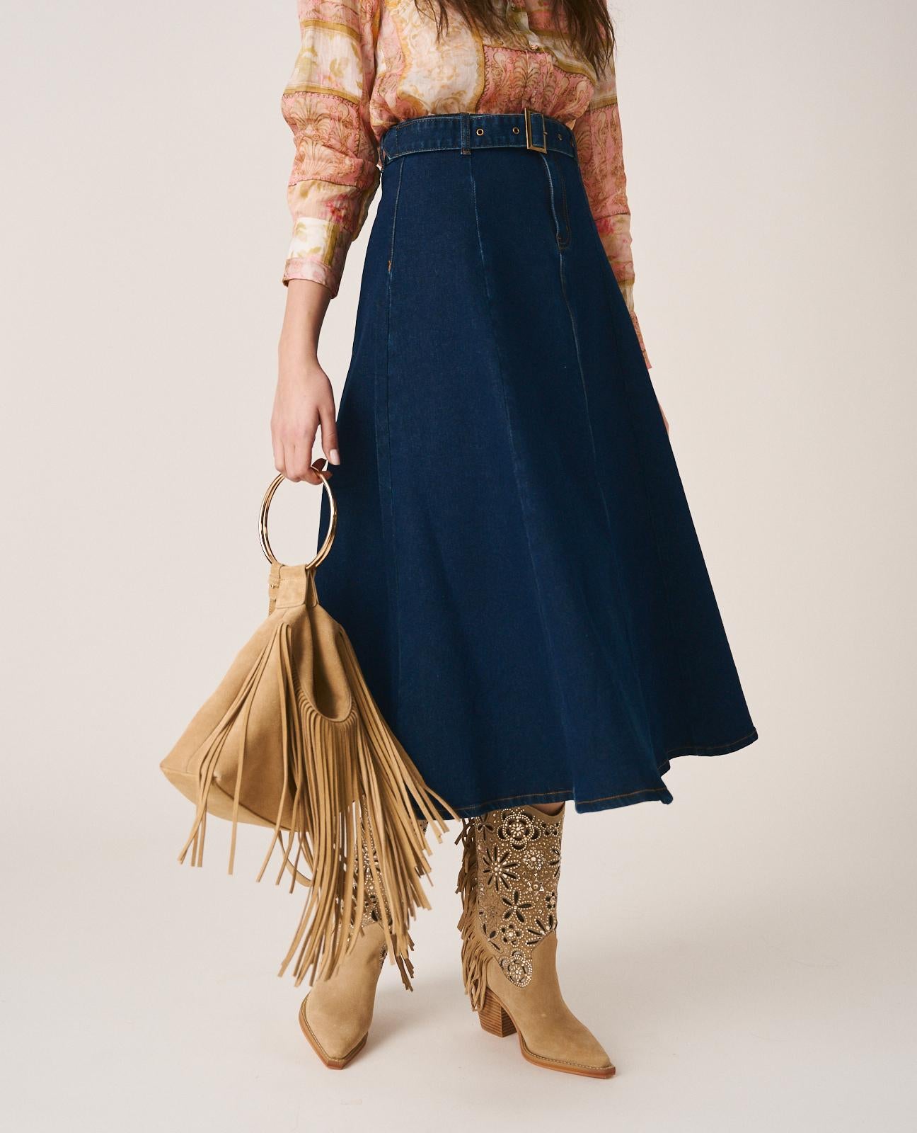 alma-en-pena-denim-skirt-jeansrock-damenrock-dunkelblau-mit-g-rtel image 4