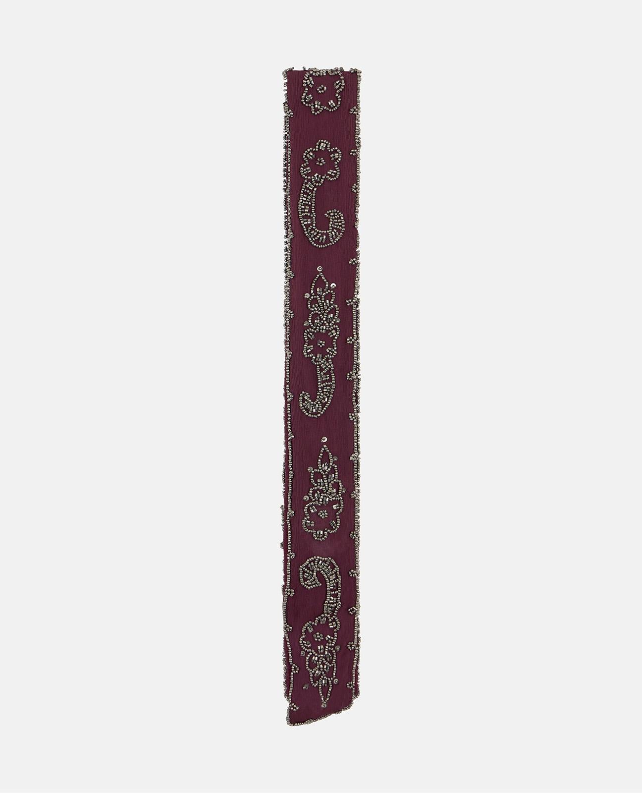 alma-en-pena-perlen-schal-beaded-scarf-gaze-schal-bordeaux-6-x-200-cm image 1