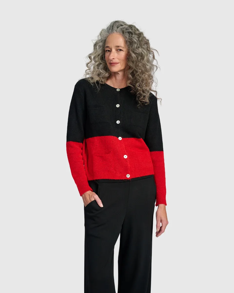 alembika-maeve-cardigan-black-crimson image 1