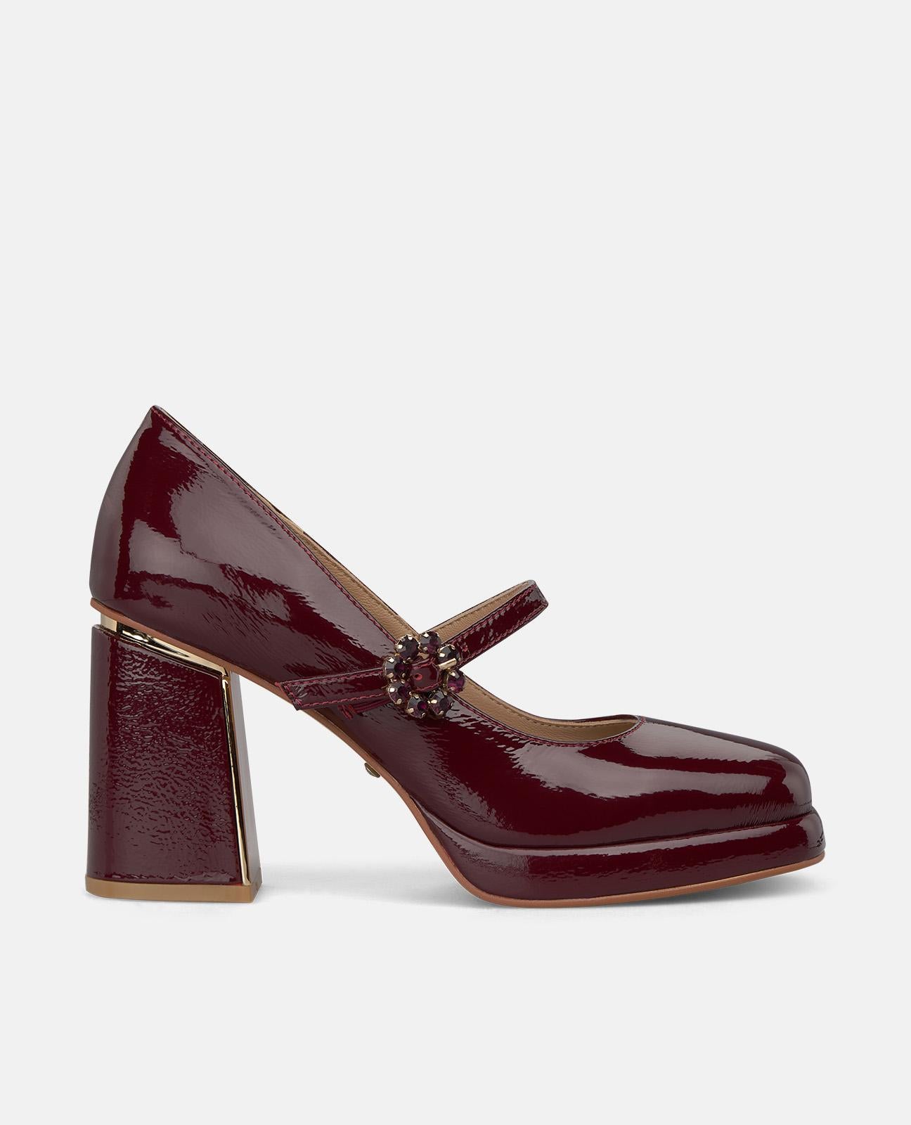 alma-en-pena-lack-pumps-mit-plateau-bordeaux-eckige-zehenpartie-8-5-cm-blockabsa image 1