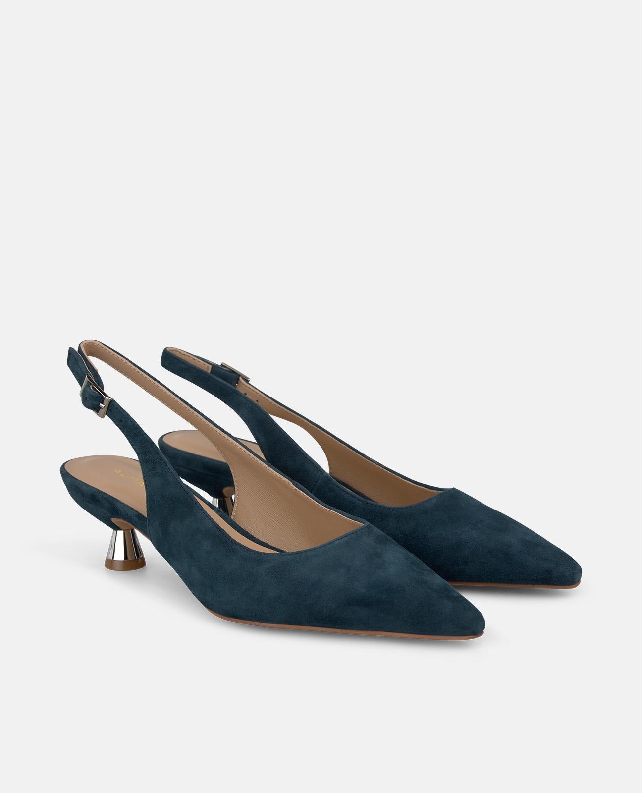 alma-en-pena-basic-slingback-pumps-mit-kittenabsatz-4-cm-in-blau image 2