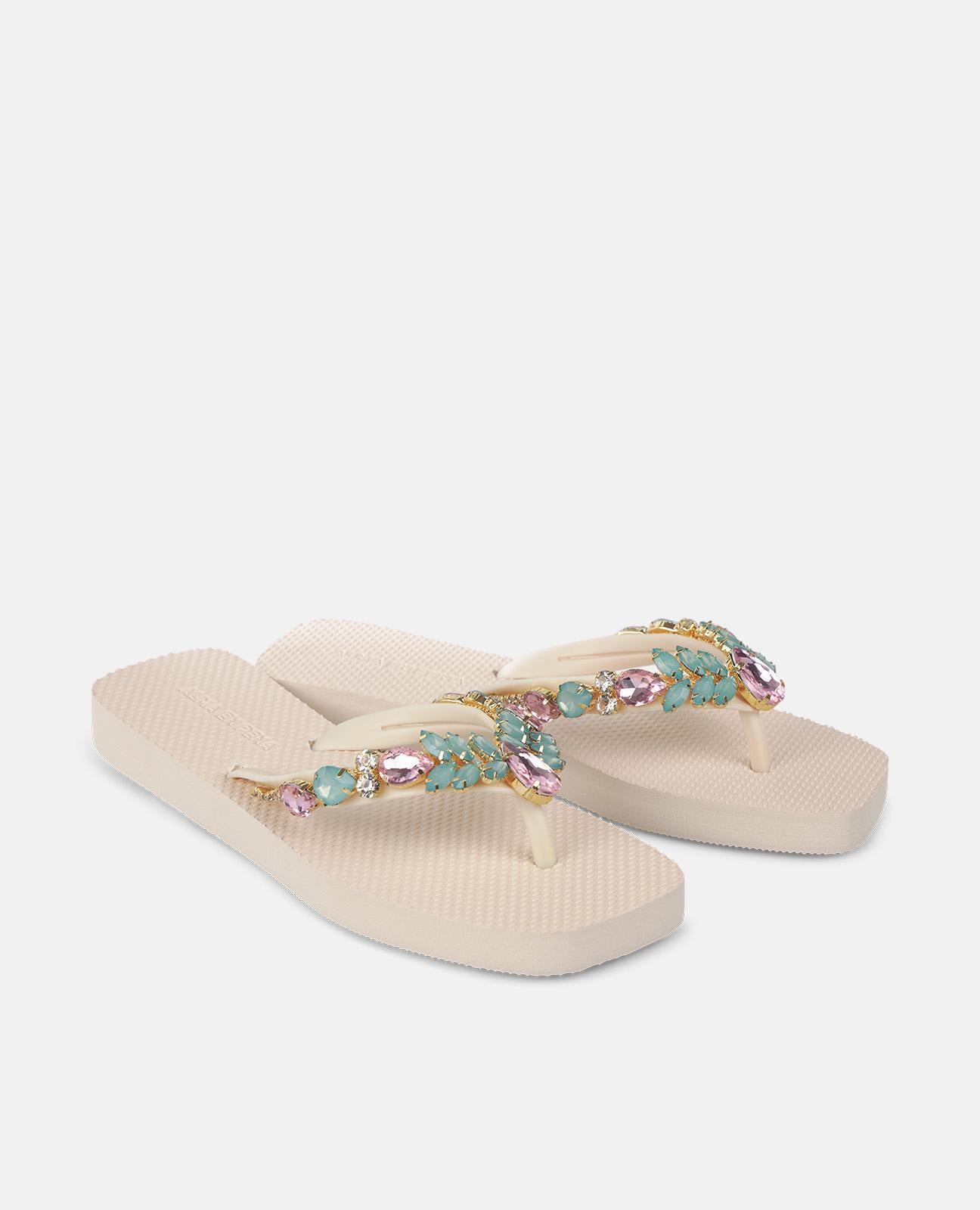 alma-en-pena-flip-flop-mit-strass-wei-flache-zehensandalette-1-5-cm image 2