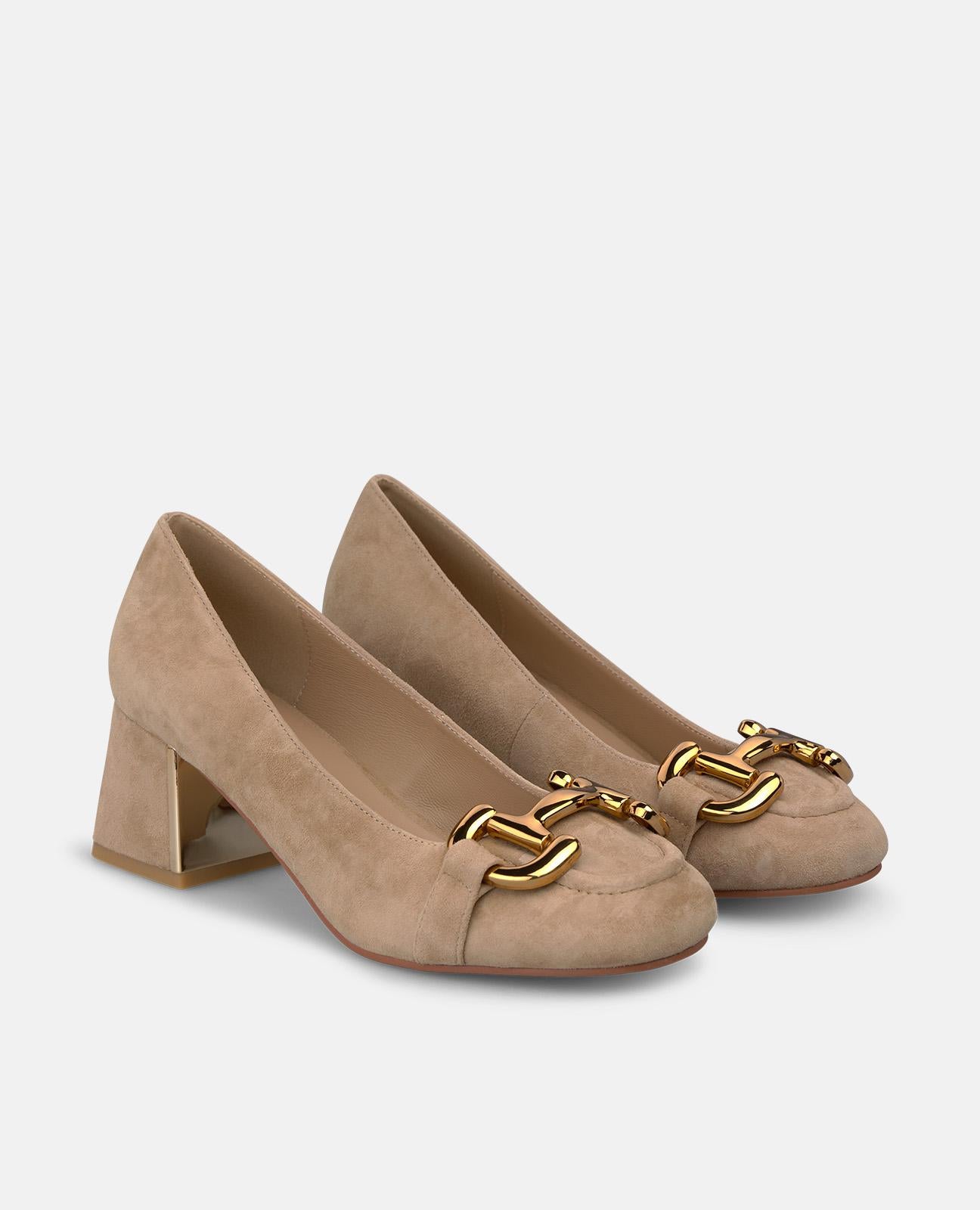 alma-en-pena-pumps-mit-metallic-akzent-wildleder-arena-5-5-cm image 2