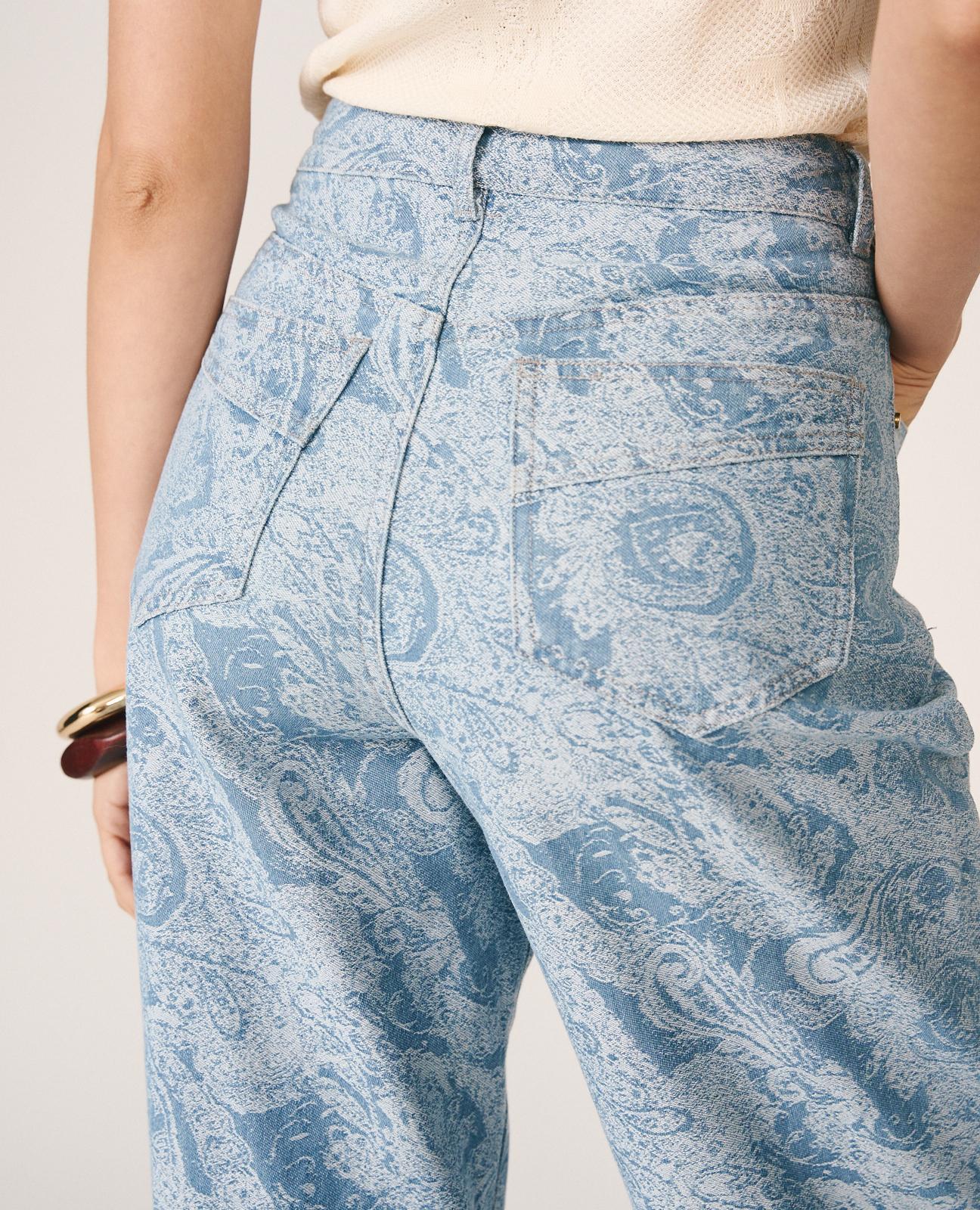 alma-en-pena-paisley-jeans-high-rise-straight-jeans-mit-paisley-jacquard-blau image 6