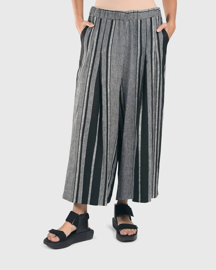 alembika-melange-palazzo-crop-pants-stripe-leinen-culotte-gestreift image 1