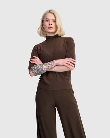 alembika-essential-slinky-mockneck-tee-sepia-damen image 4