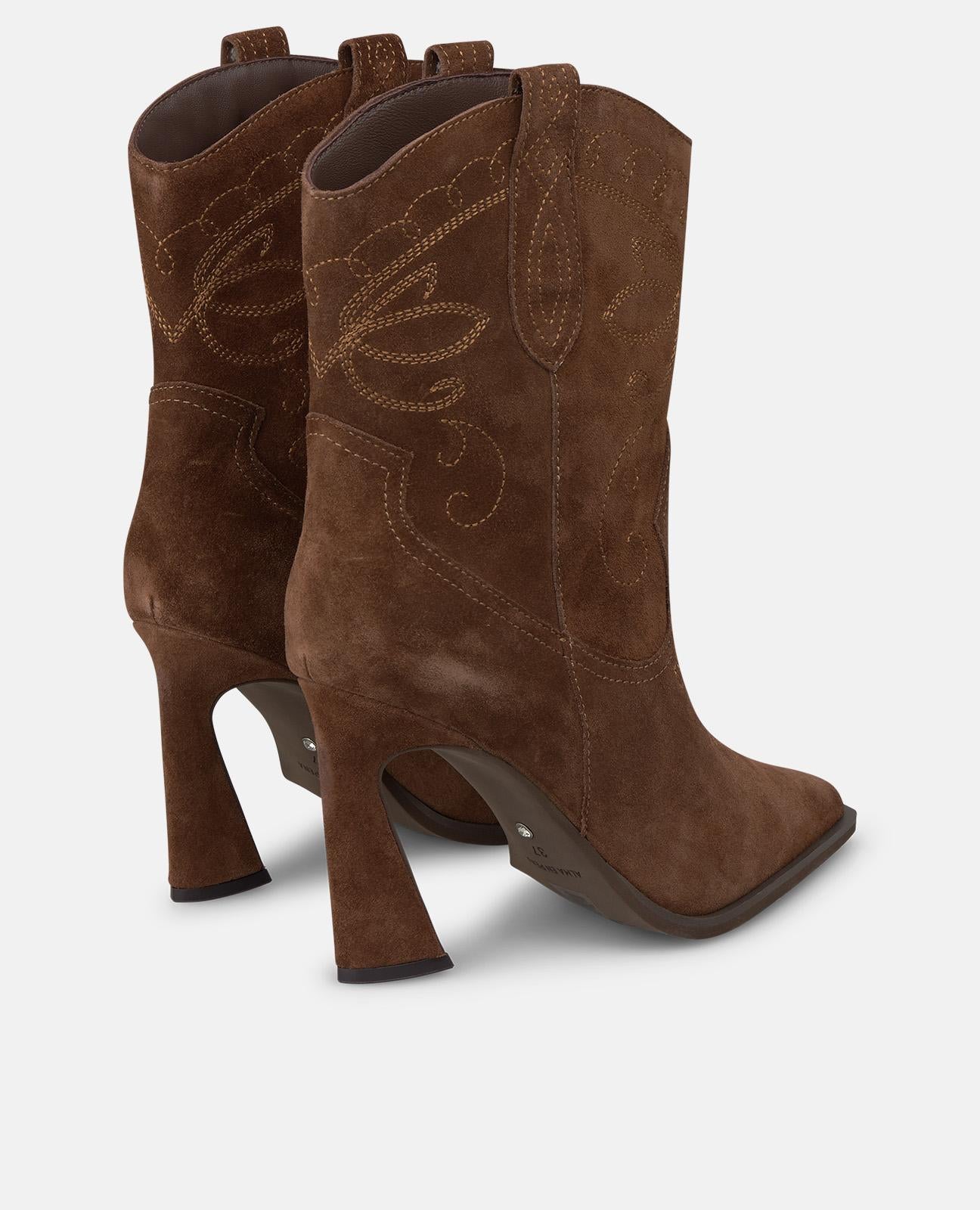 alma-en-pena-leather-cowboy-boots-camel-9-cm-blockabsatz image 3