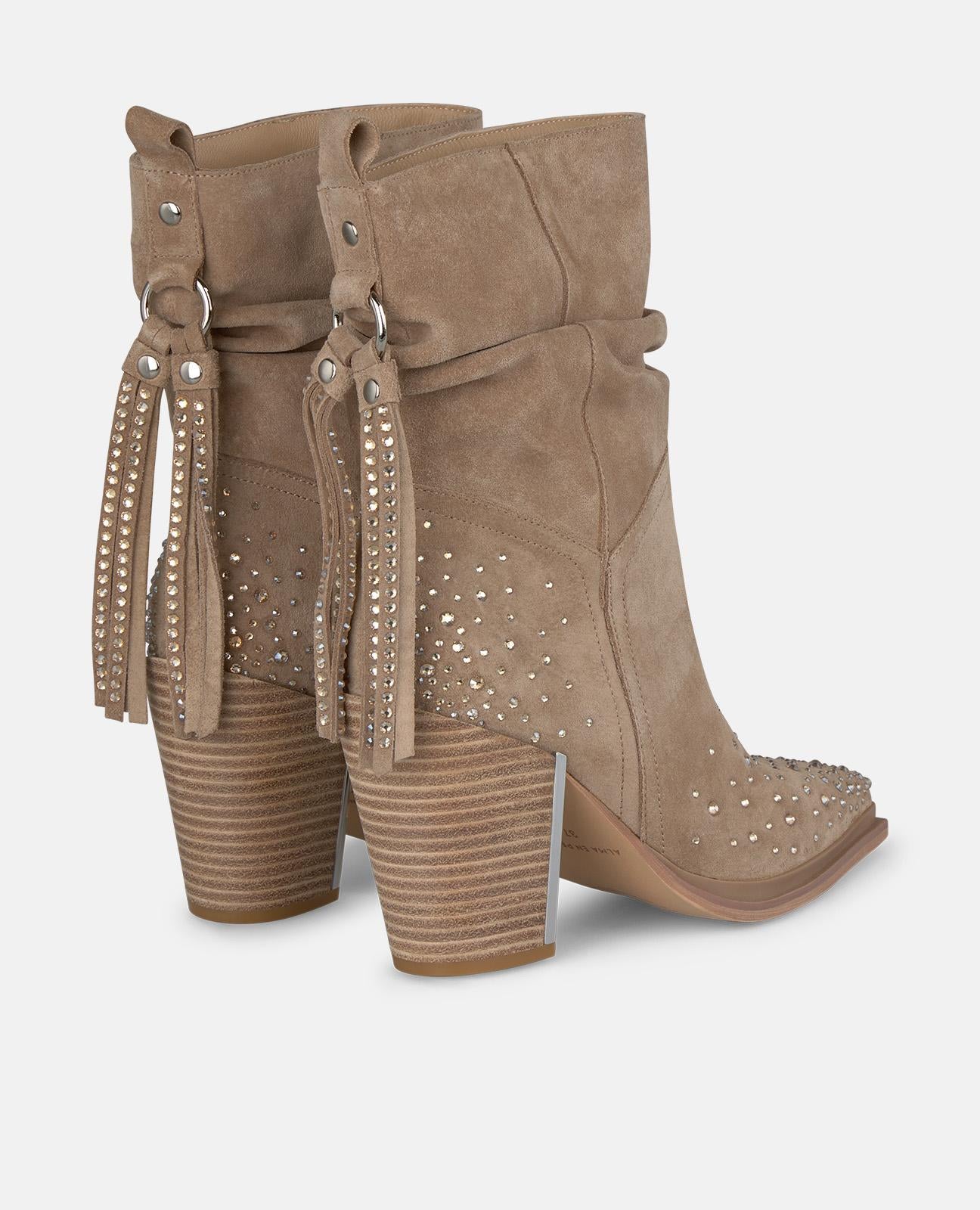 alma-en-pena-stiefeletten-mit-fransen-und-strass-9-5-cm-vison image 3