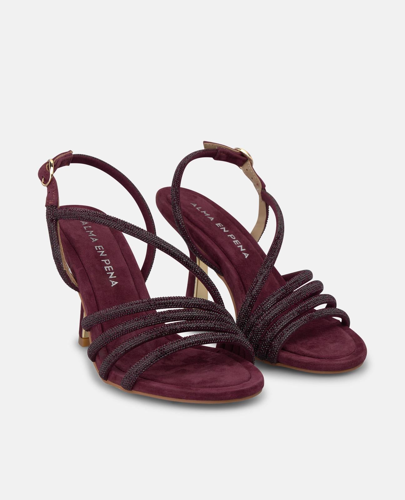 alma-en-pena-heeled-sandals-sandalette-bordeaux-8-cm-mit-schnalle image 2