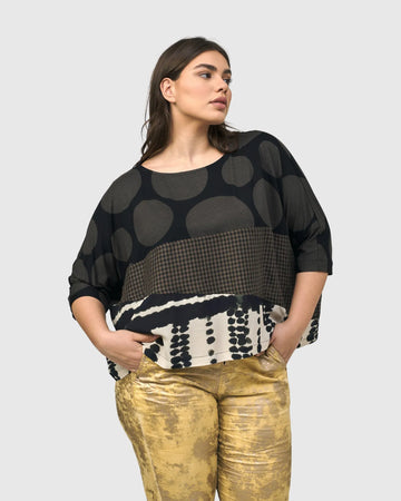 alembika-izma-boxy-tee-damen-cropped-t-shirt-savanna image 2