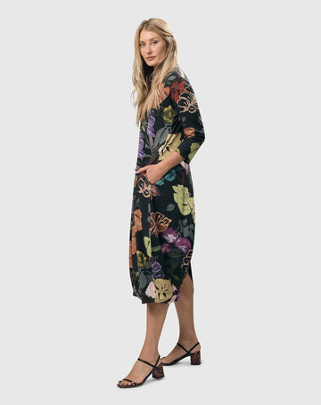 alembika-bali-cocoon-midikleid-leaves-multi-jerseykleid image 5