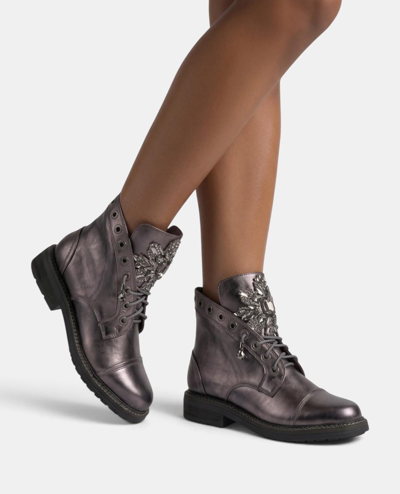 alma-en-pena-military-schn-rstiefelette-grau-3-cm-mit-strassblume image 5