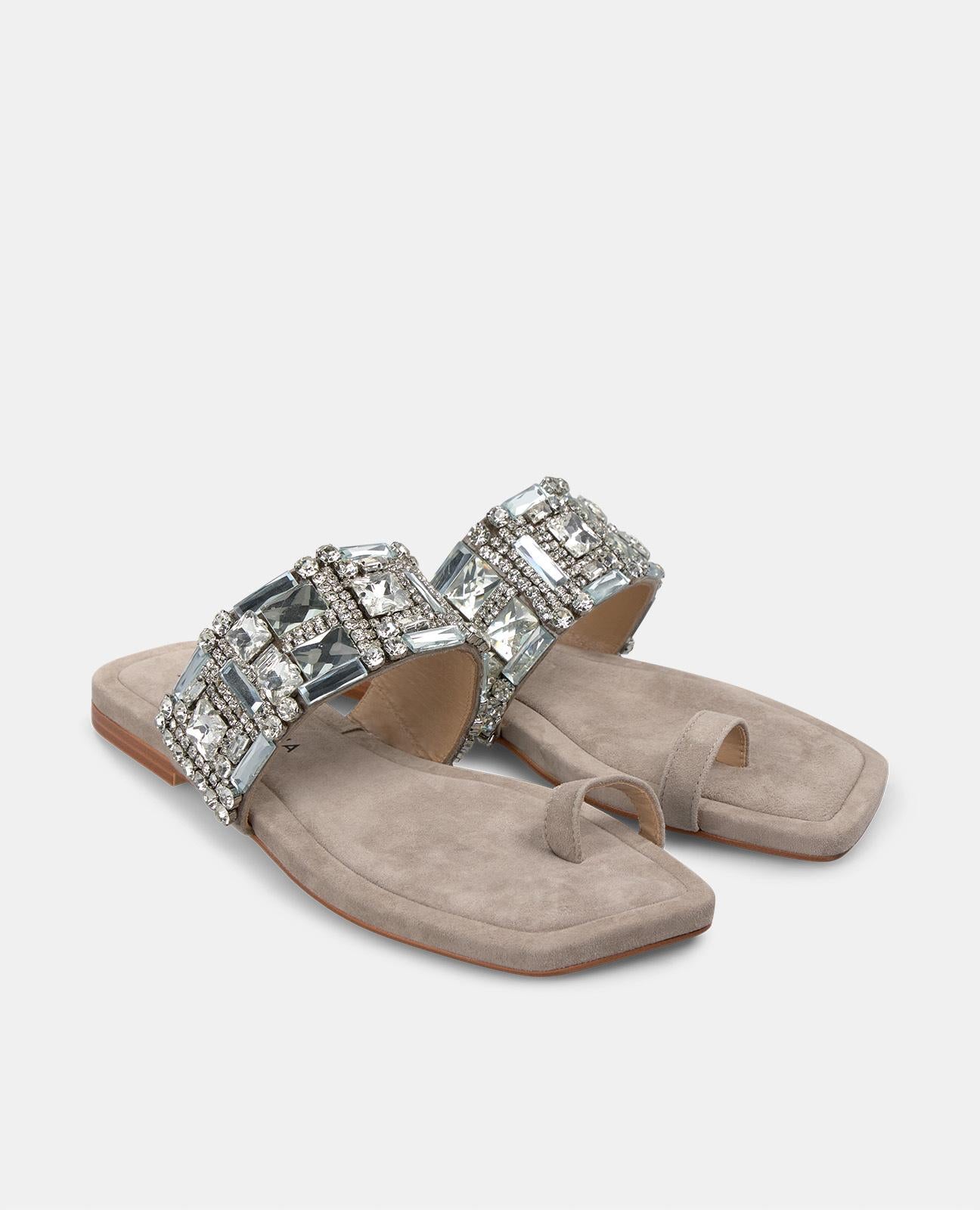 alma-en-pena-square-toe-beaded-sandal-flache-sandale-grau image 2