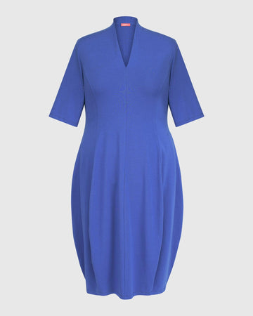 alembika-carla-cocoon-midi-dress-cobalt-damen-cocoon-kleid image 8
