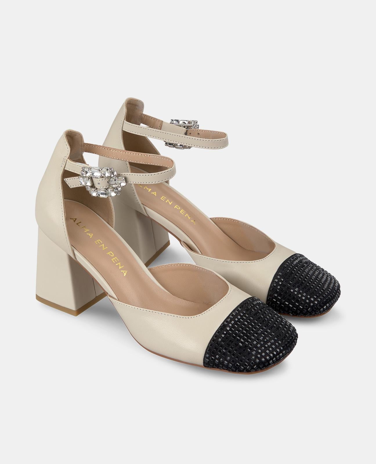 alma-en-pena-alfa-53716-pumps-mit-schmuckabsatz-wei-beige-strass image 2