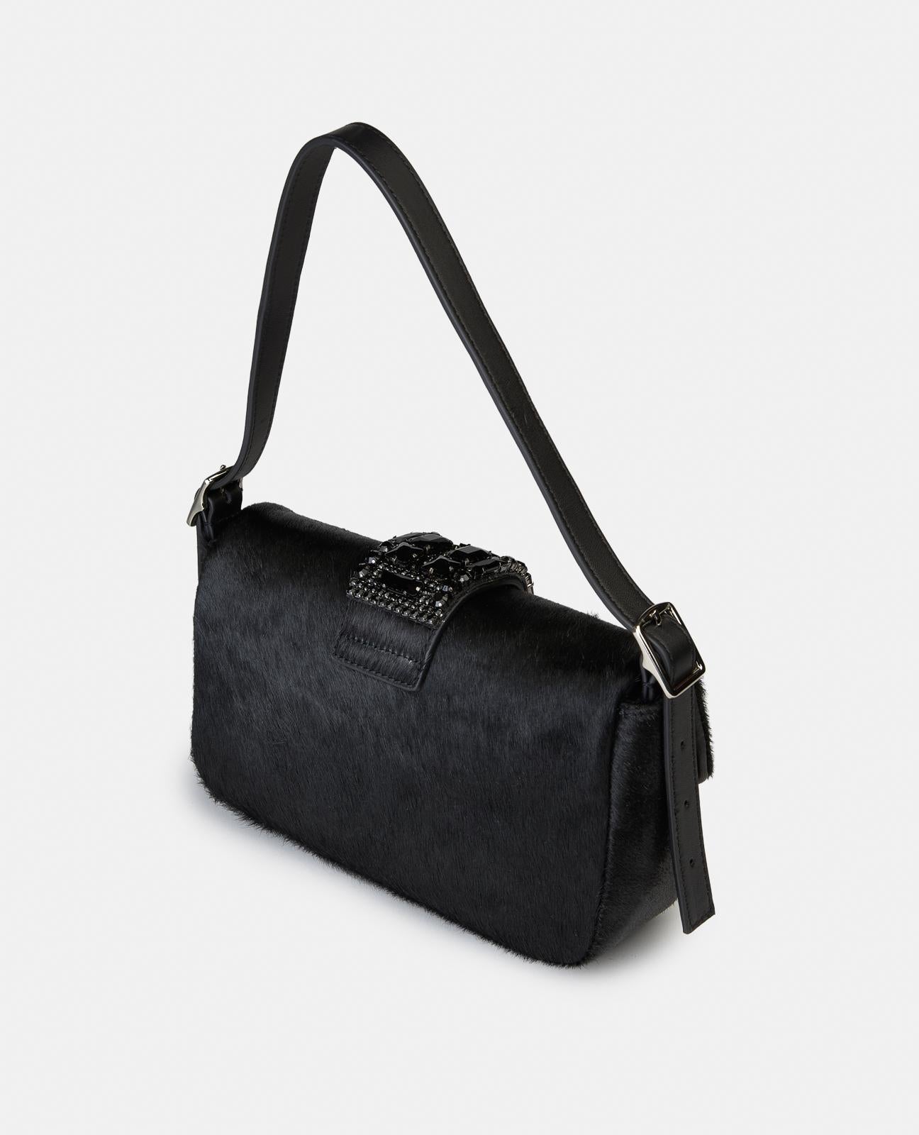 alma-en-pena-ring-bag-handtasche-leder-schwarz-strass-fiesta image 2