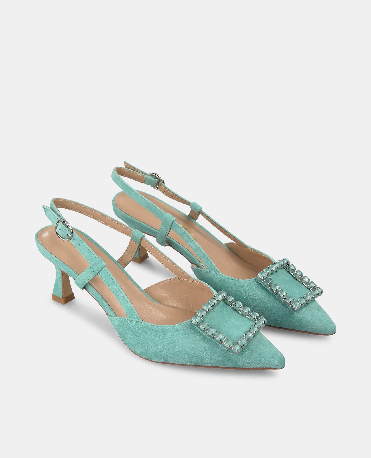 alma-en-pena-slingback-pumps-mit-strass-gr-n-spitze-6-cm image 2